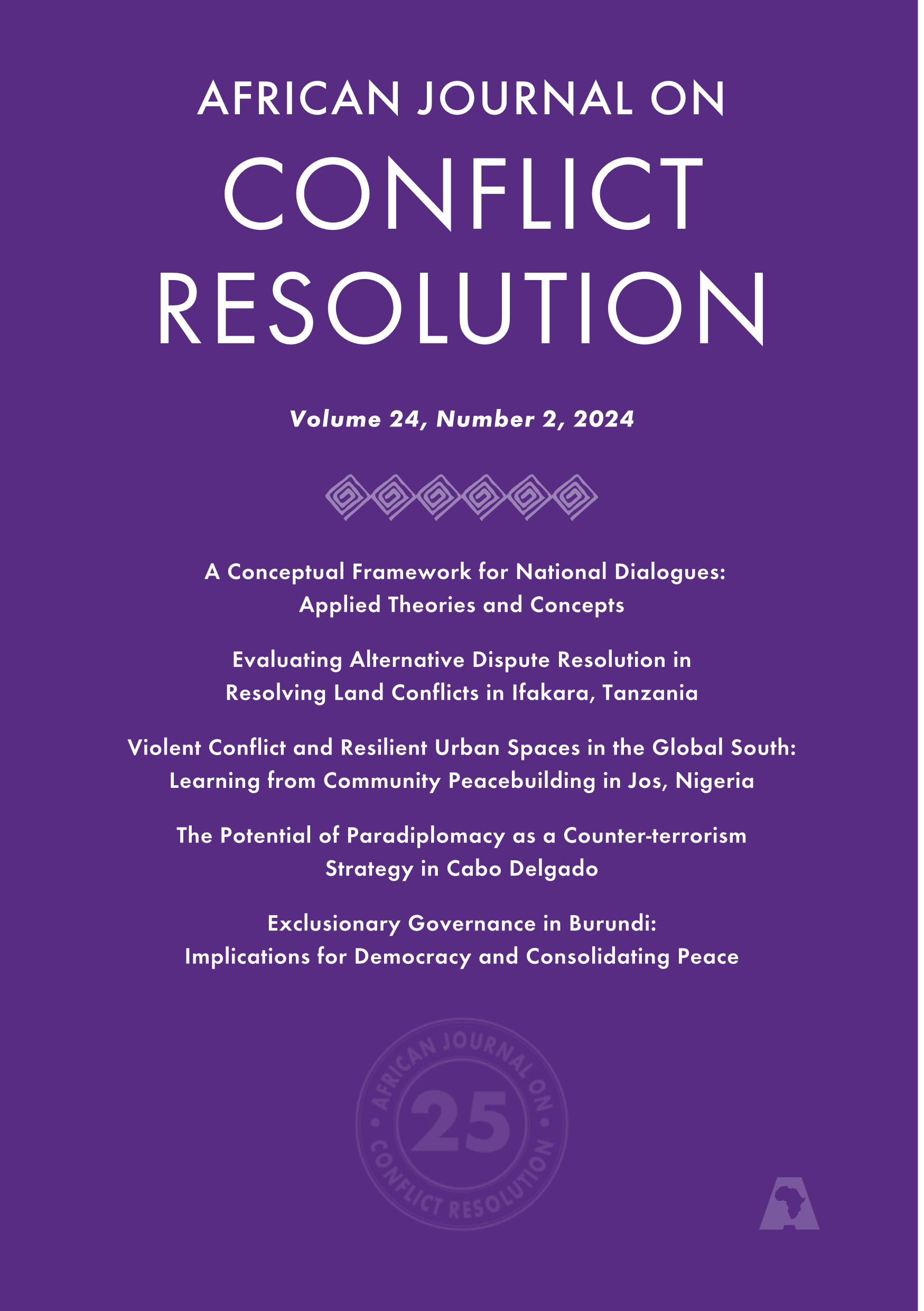 					View Vol. 24 No. 2 (2024): African Journal on Conflict Resolution
				